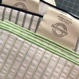 Green and White Seersucker Placemats